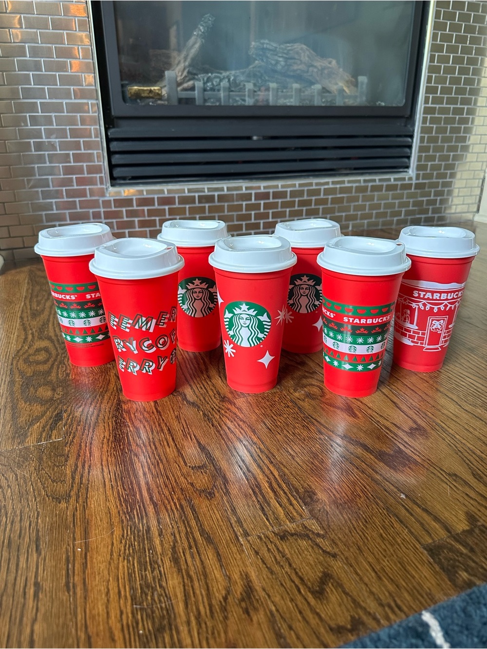Starbucks Red Holiday Reusable Cups with White Lids